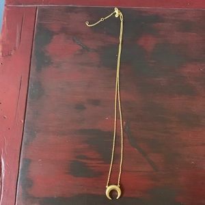 Gold plated half moon necklace